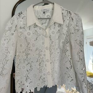 Milly June Lace Button-Front Shirt